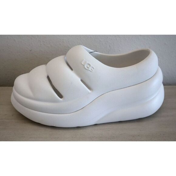 UGG 1132890 Women Sz 7 Bright White Water-Resistant Slip-On Sport Yeah Clogs - Picture 6 of 8